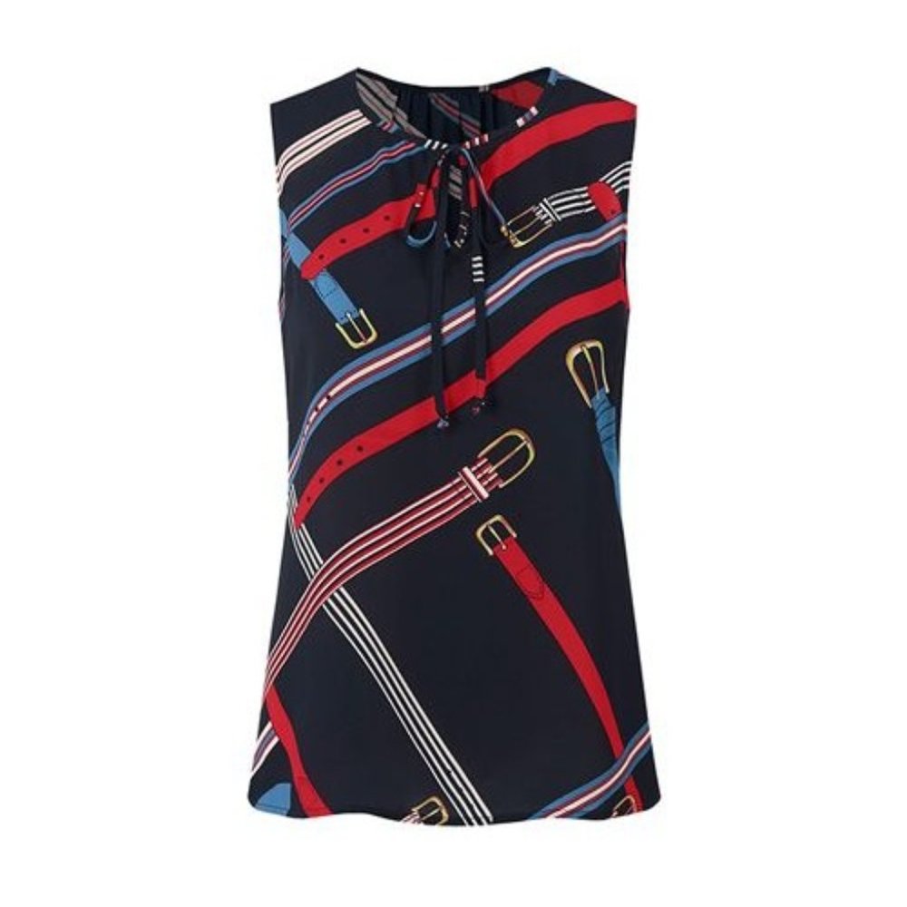 cabi Hold Up Top, chiffon, conversational print